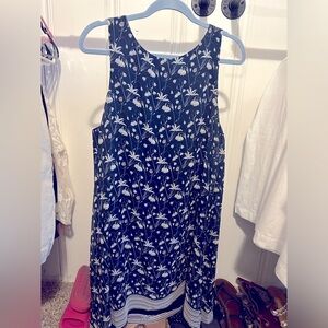 Navy tank Max Studio chiffon dress, fully lined size XL